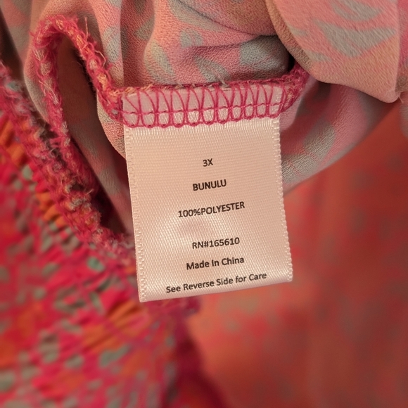 Pink Flutter Sleeve Blouse with Ruffled Tie Front - Picture 4 of 7